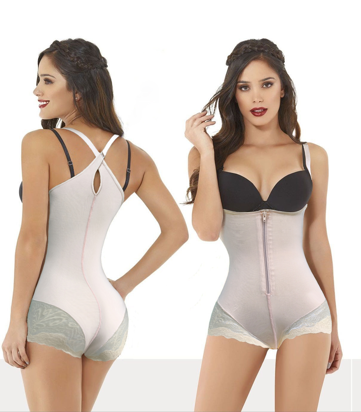 F3237-2 Womens Shapewear Light Shaper Thermal Hip Hugger Bodysuit Waist Cincher